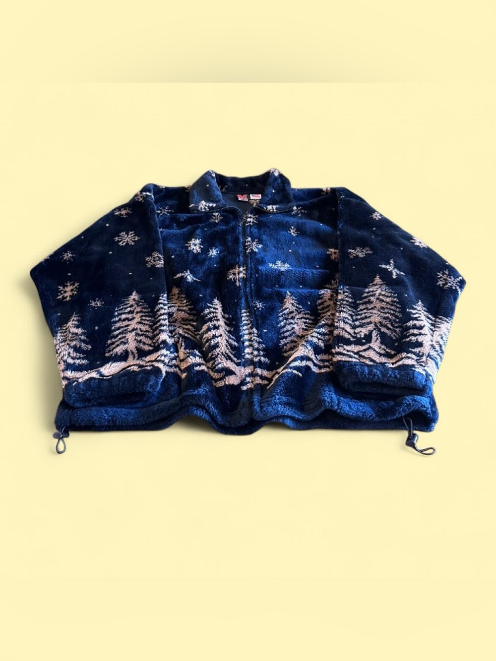 Vintage Mazmania Navy Winter Scenic Fleece Jacket Women’s 2XL USA
